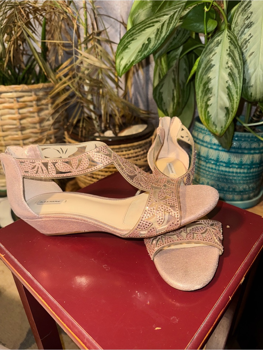 Alex Marie Blush Pink Cutout Dress Sandals